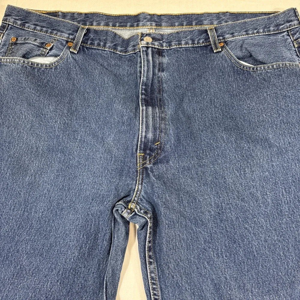 JEANS TAPERED LEVIS 550 MENS 48X30 BLUE RELAXED100% COTTON DENIM DUNGAREE